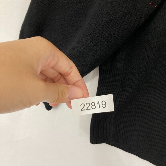 New Birch NY size 1X Red Black Ombre V Neck Stretch Knit Long Sleeve Sweater - Picture 9 of 9